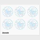 Blue baby Showdusche Cupcake Toppers Stickers (Blatt)