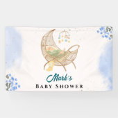 Blue Baby Shower Banner – Custom Name & Event (Horizontal)