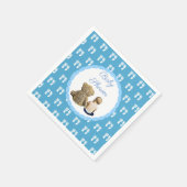 Blue Baby Shower Boy and Teddy Bear Serviette (Ecke)