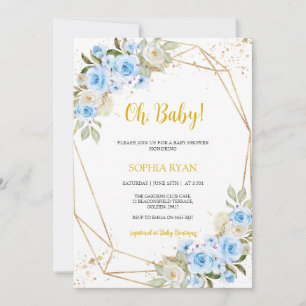 Blue Baby Shower Boy Einladung