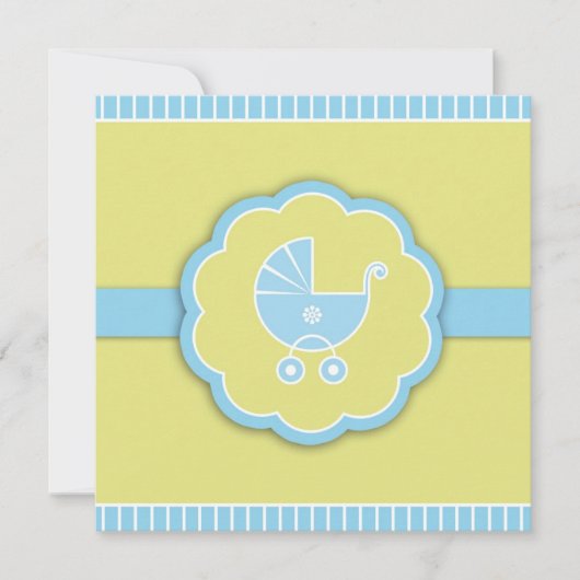Blue Baby Shower Boy Flat Einladung (Vorderseite)