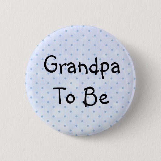Blue Baby Shower Button für Opa (Vorderseite)