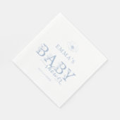 Blue Baby Shower | Elegant Wildflower Floral Serviette (Ecke)