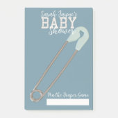 Blue Baby Shower Game Button der Windeln Post-it N Klebezettel (Vorderseite)