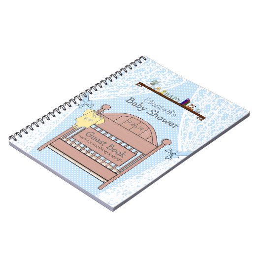 Blue Baby Shower Guest Book- Notizblock (Linke Seite)