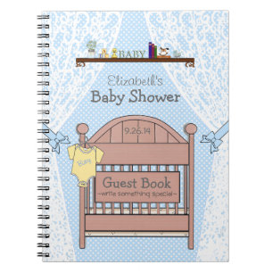 Blue Baby Shower Guest Book- Notizblock