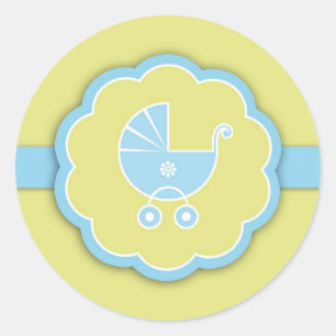 Blue Baby Shower New Baby Boy Sticker