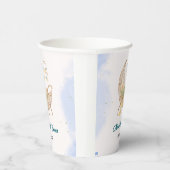 Blue Baby Shower Paper Cups – Custom Baby Name  Pappbecher (Rechts)