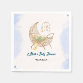 Blue Baby Shower Paper Napkins – Custom Baby Name  Serviette (Vorderseite)
