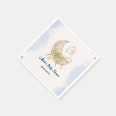 Blue Baby Shower Paper Napkins – Custom Baby Name  Serviette (Ecke)