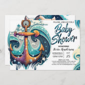 Blue Baby Shower von Nautical Boy Einladung (Vorne/Hinten)