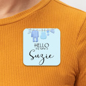 Blue Baby Showname Quadratischer Aufkleber