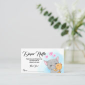 Blue Baby Showticket Cat Diaper Raffle Aktivität Platzkarte (Stehend Vorderseite)