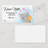 Blue Baby Showticket Cat Diaper Raffle Aktivität Platzkarte (Vorne/Hinten)