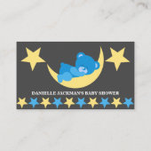 Blue Baby Sleeping Boy Bear Diaper Raffingtickets Begleitkarte (Rückseite)