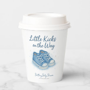 Blue Baby Sneakers Baby Dusche Pappbecher