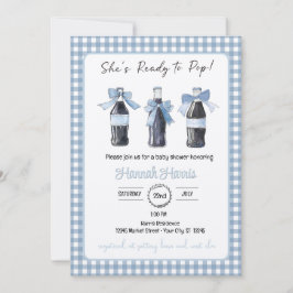 Blue Baby Soda Ready to POP Baby Shower  Einladung
