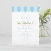 Blue Baby Sprinkle Baby Dusche Einladung (Stehend Vorderseite)
