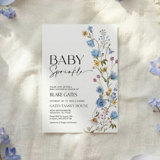 Blue Baby Sprinkle Invitation  Einladung