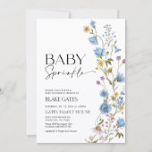 Blue Baby Sprinkle Invitation  Einladung (Vorderseite)