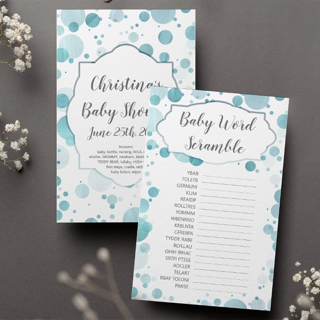 Blue Baby Word Scramble Showspiel | Antwortschlüss (Von Creator hochgeladen)