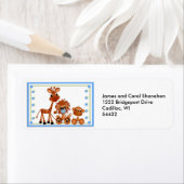 Blue Baby Zoo Animal Rücksendeadressen-Aufkleber (Insitu)