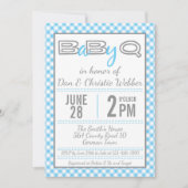 Blue BabyQ GRILLEN Baby Shower Einladung (Vorderseite)