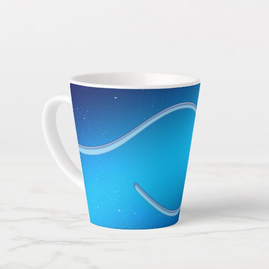 Blue Background Abstract Design Banner Milchtasse (Linke Ecke)