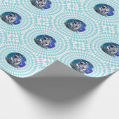 Blue Background Astronaut DJ Music Space Geschenkpapier (Ecke)