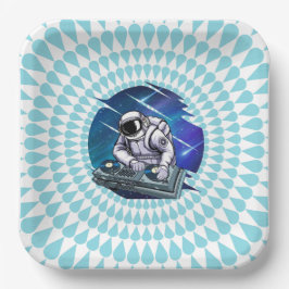 Blue Background Astronaut DJ Music Space Pappteller