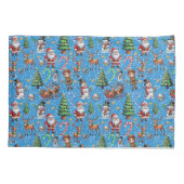 Blue Background Christmas Decorative Pattern Kissenbezug (Rückseite)