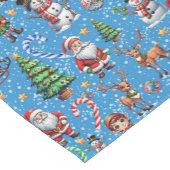 Blue Background Christmas Decorative Pattern Kurzer Tischläufer (Ecke)
