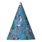 Blue Background Christmas Decorative Pattern Partyhütchen (Vorderseite)