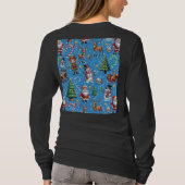 Blue Background Christmas Decorative Pattern T-Shirt (Rückseite)