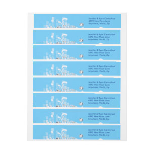Blue Background Diamond Wrap rund um Adressenmarke Rundum-Adressaufkleber