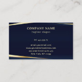 Blue Background Gold Streifen Visitenkarte (Rückseite)