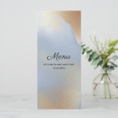Blue Background Gold Textur Menükarte (Stehend Vorderseite)