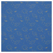 Blue Background Graduation Cap Toss Stoff (Muster)