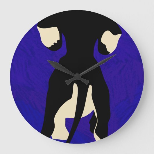 Blue Background Große Wanduhr (Vorderseite)