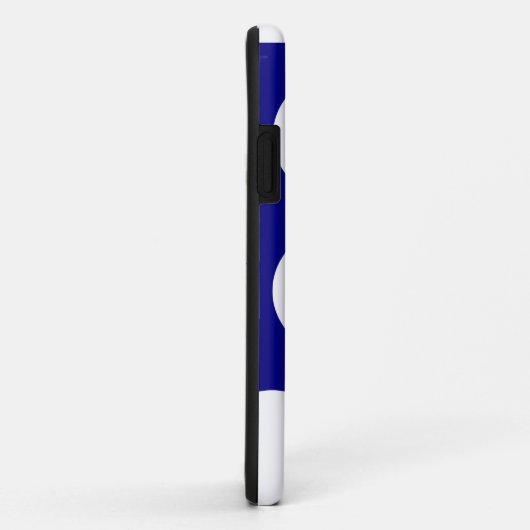 Blue Background & Large White Circles Polka Dot Case-Mate iPhone Hülle (Hinten/Rechts)