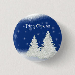 Blue Background mit dem Weihnachtsbaum Button