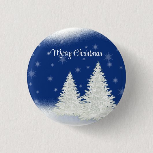 Blue Background mit dem Weihnachtsbaum Button (Vorderseite)