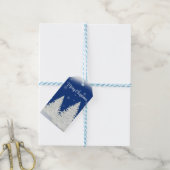 Blue Background mit dem Weihnachtsbaum Geschenkanhänger (Mit Garn)