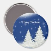 Blue Background mit dem Weihnachtsbaum Magnet (Vorderseite/Rückseite)