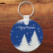 Blue Background mit dem Weihnachtsbaum Schlüsselanhänger (Vorderseite)