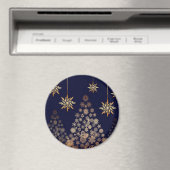 Blue Background mit Golden Christmas Tree Magnet (In Situ (Geschirrspüler))