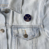 Blue Background mit Golden Christmas Tree Square Button (Beispiel)