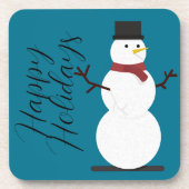 Blue Background mit Snowman Getränkeuntersetzer (Vorderseite)