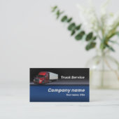 Blue Background Red Truck Business Card Visitenkarte (Stehend Vorderseite)