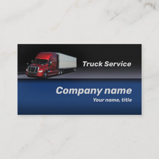 Blue Background Red Truck Business Card Visitenkarte (Vorderseite)